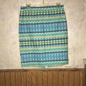 Really cool print j crew pencil skirt